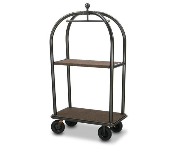 2425-BB-X1 Birdcage Luggage Cart with custom finish and removable shelf