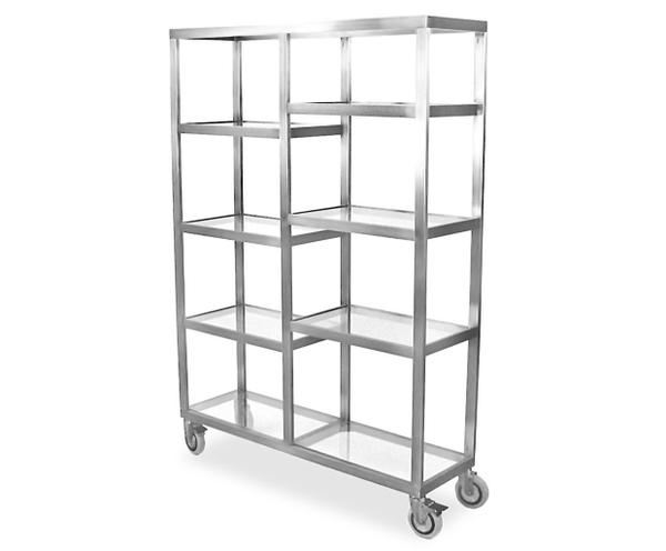 Portable mobile back bar in stainless steel