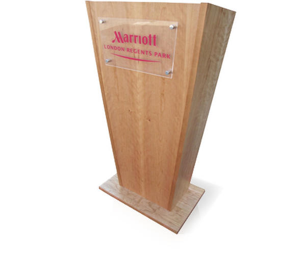 Corporate wood veneer lectern