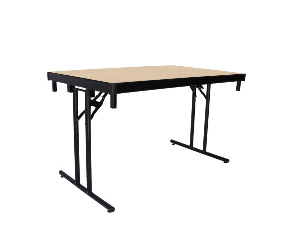  Alu-Lite Folding Table - T-Bar legs, black frame, maple top