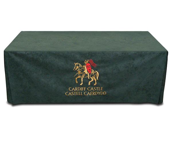 Conference cloth fitted drop cover with embroidered logo