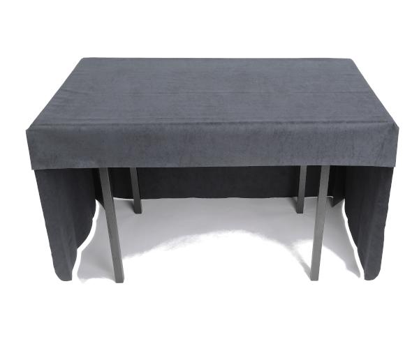 Conference cloth fitted drop cover showing short back for speaker to sit at table