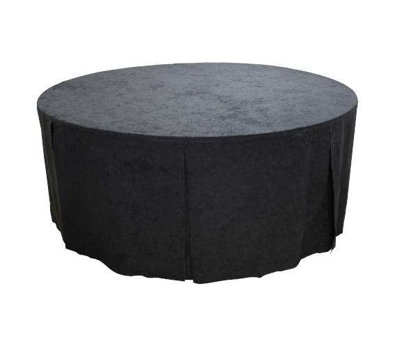 Conference cloth fitted drop cover on round banquet table