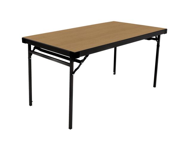 Alu-Lite Folding Table - Oak top, Black frame
