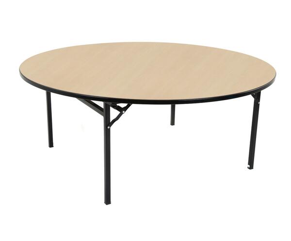 Alu-Lite Round Folding Table - Maple top, Black frame